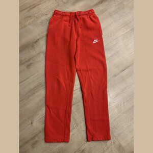 Nike Sportswear Club Fleece Pants Men's XS Xtra Small Open Hem Red Sweatpants